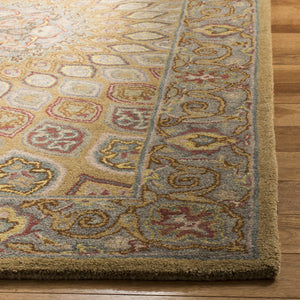 Hand-Tufted Wool Area Rug 4' x 6' – Traditional Oriental Medallion
