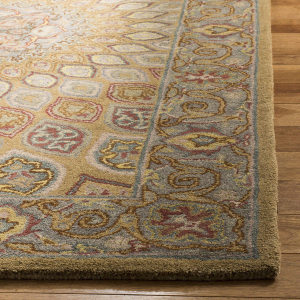 Hand-Tufted Wool Area Rug 4' x 6' – Traditional Oriental Medallion
