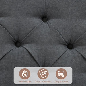 Large Lift-Top Storage Ottoman Coffee Table – Square Tufted Upholstered Ottoman