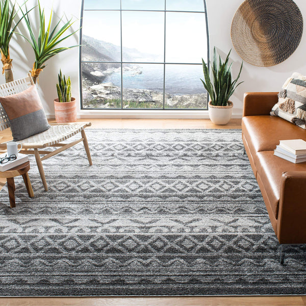 10x14 Moroccan Boho Area Rug – Ivory, Non-Shedding, Power Loomed