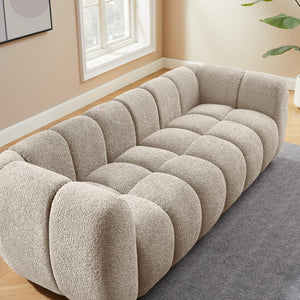 Modern Boucle Loveseat Sofa 88 Inch Tufted Cloud Couch