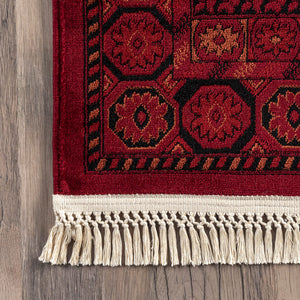 Traditional Oriental Area Rug – Red & Ivory, Multiple Sizes