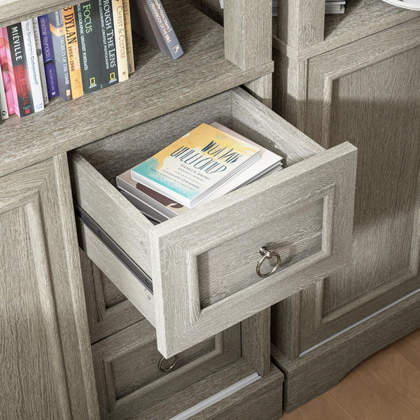 Farmhouse Storage Cabinet with Drawers and Sliding Barn Door