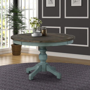 5-Piece Round Dining Table Set with Cross Back Chairs