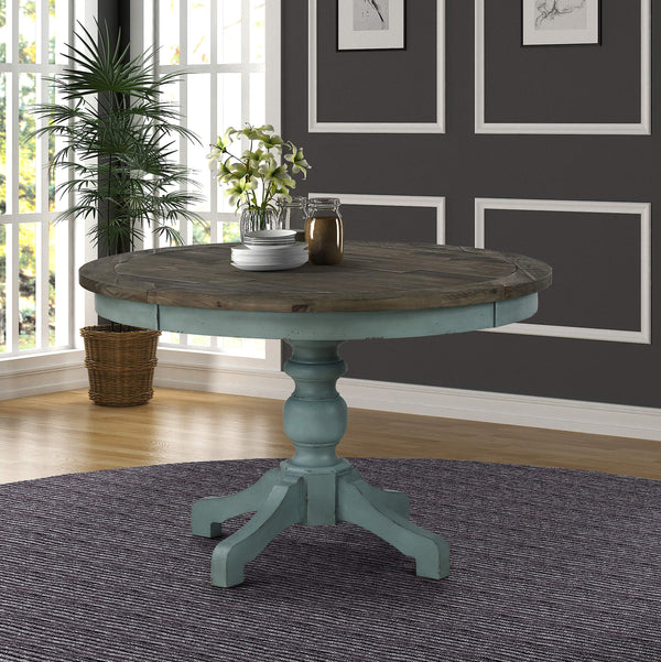 5-Piece Round Dining Table Set with Cross Back Chairs