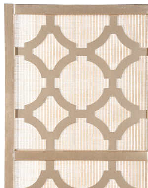 4-Panel Room Divider with Quarterfoil Mesh Design