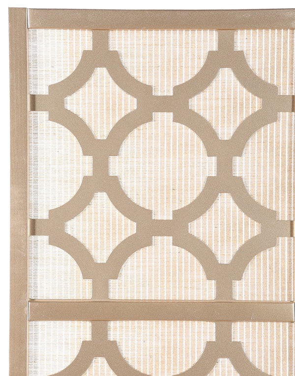4-Panel Room Divider with Quarterfoil Mesh Design