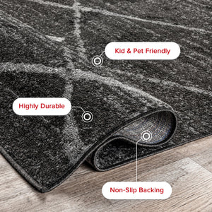 12x15 Abstract Area Rug – Polypropylene, Non-Slip, Stain Resistant