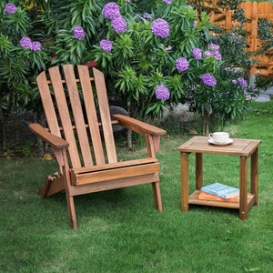 Acacia Wood 2-Tier Side Table