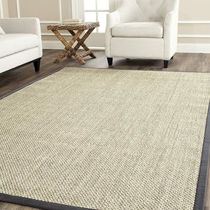 Natural Fiber Sisal Area Rug 3x5 with Fabric Border