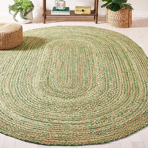 Oval Braided Jute & Cotton Area Rug – 4' x 6'