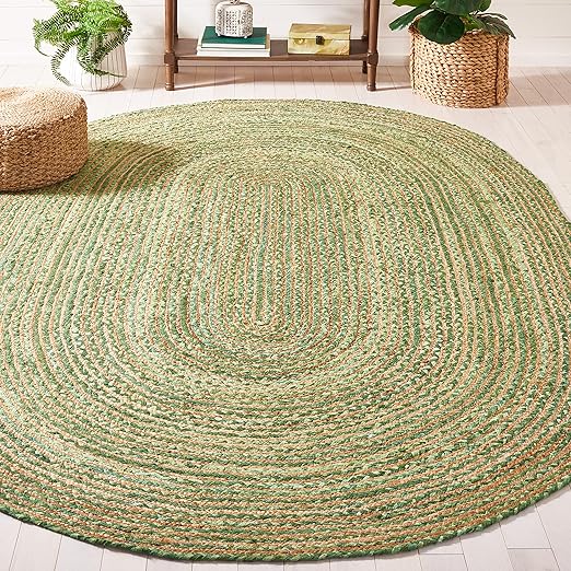 Oval Braided Jute & Cotton Area Rug – 4' x 6'