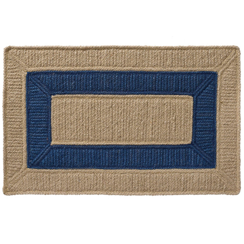 Jute Cotton Doormat 18x30 – Handwoven, Reversible, Navy