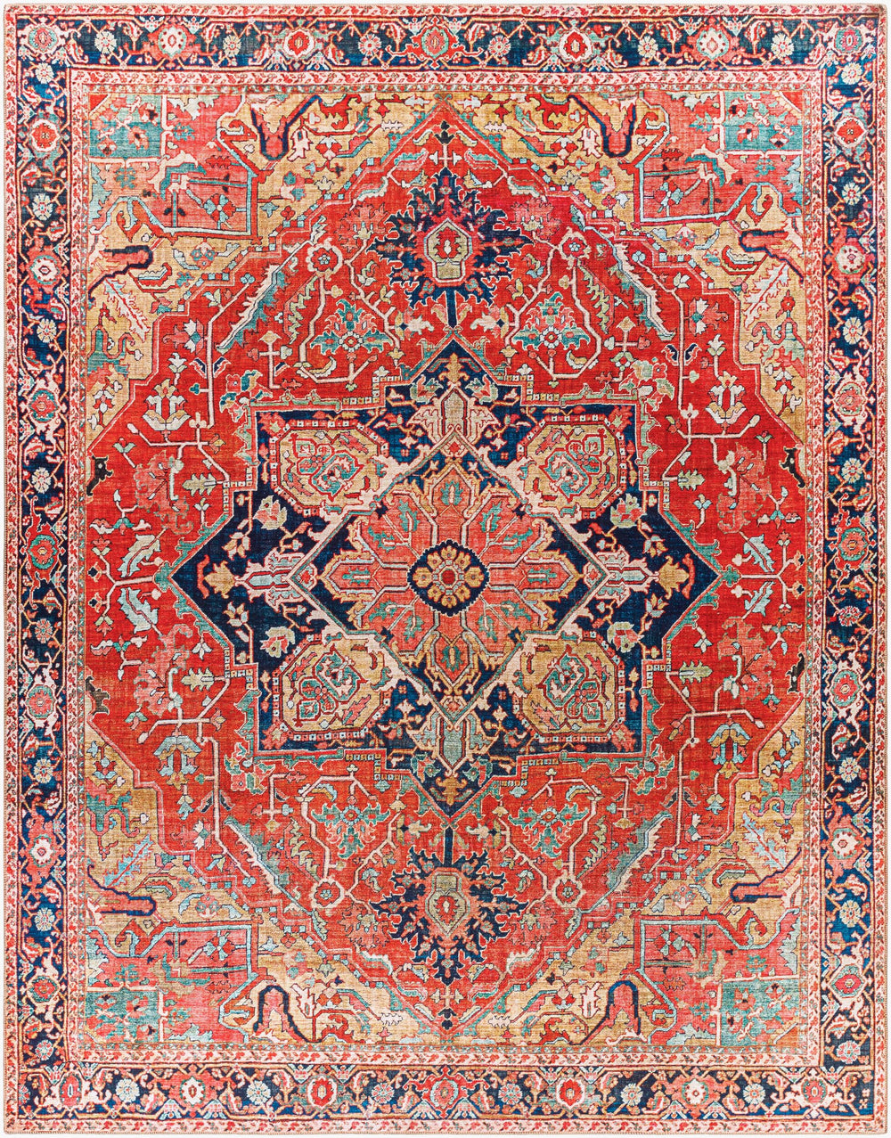 Medallion Oriental Area Rug – Red & Gold