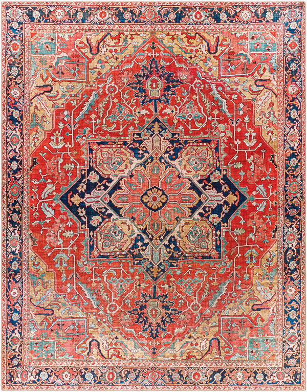 Medallion Oriental Area Rug – Red & Gold