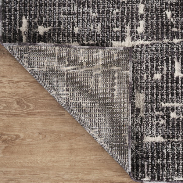 Black Abstract Striped Area Rug