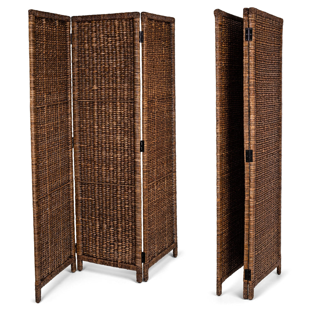 3 Panel Seagrass Room Divider – Foldable Privacy Screen