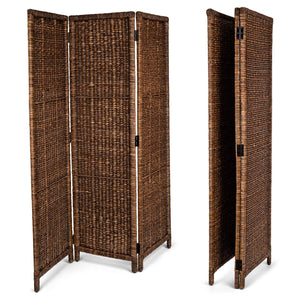 3 Panel Seagrass Room Divider – Foldable Privacy Screen
