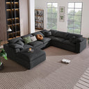 U-Shaped Modular Sectional Sofa with Ottoman – 7 Seat
