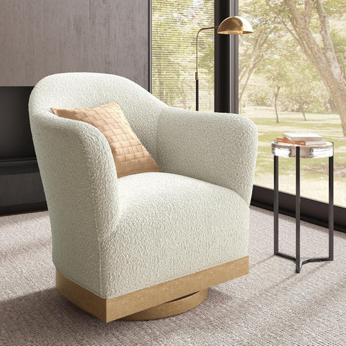 Swivel Barrel Accent Chair – High-Back Armchair with 360° Swivel