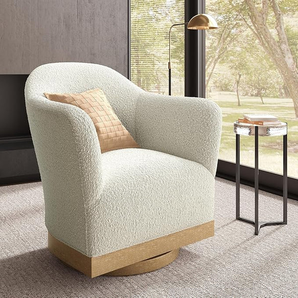 Swivel Barrel Accent Chair – High-Back Armchair