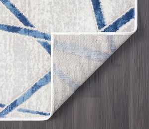 Blue Grey Criss Cross Area Rug