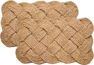 Coir Rope Woven Doormat 18" x 30" – Natural Fiber Nautical Entryway Mat