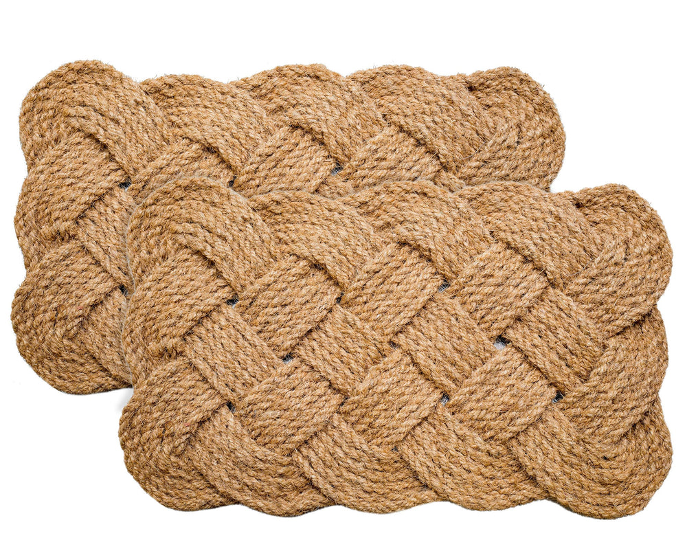 Coir Rope Woven Doormat 18" x 30" – Natural Fiber Nautical Entryway Mat