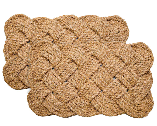 Coir Rope Woven Doormat 18" x 30" – Natural Fiber Nautical Entryway Mat