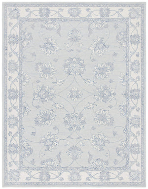 Hand-Tufted Wool Area Rug 9x12 Transitional Trellis Medallion