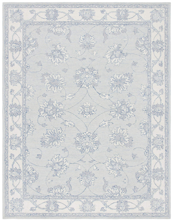 Hand-Tufted Wool Area Rug 9x12 Transitional Trellis Medallion