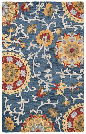 Hand-Tufted Wool Area Rug 4' x 6' – Floral Accent Rug for Living Room, Bedroom & Entryway