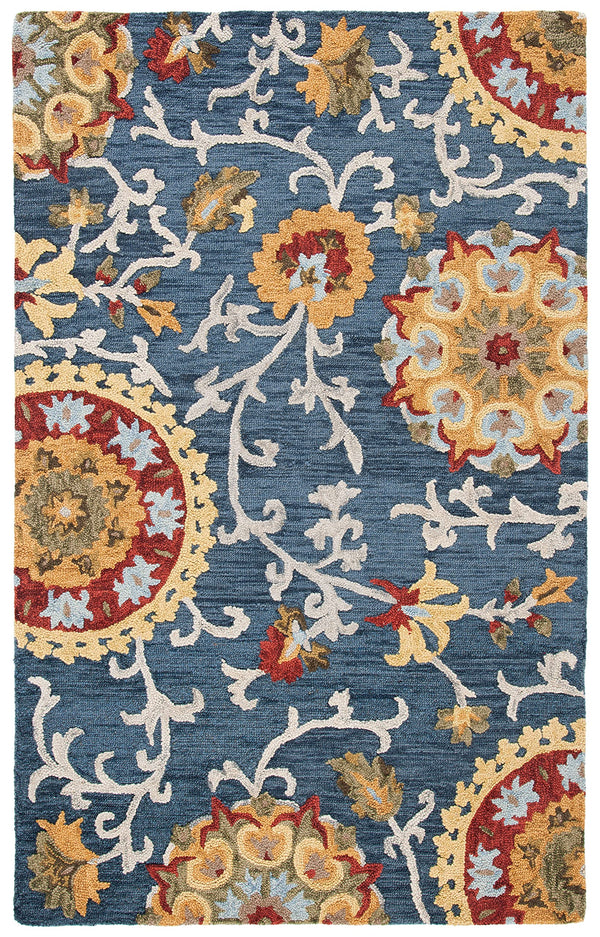 Hand-Tufted Wool Area Rug 4' x 6' – Floral Accent Rug for Living Room, Bedroom & Entryway