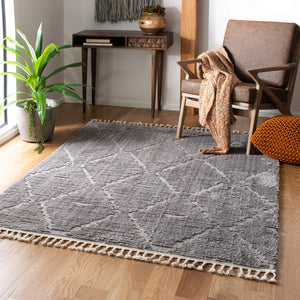 Moroccan Shag Area Rug – Geometric Diamond Trellis Design
