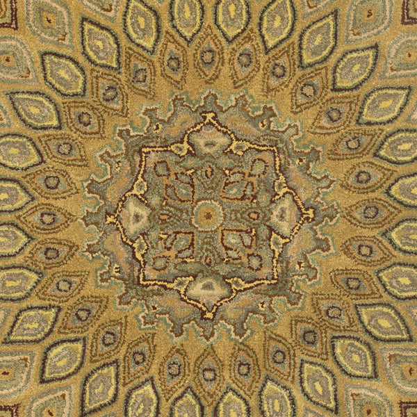 Hand-Tufted Wool Area Rug 4' x 6' – Traditional Oriental Medallion