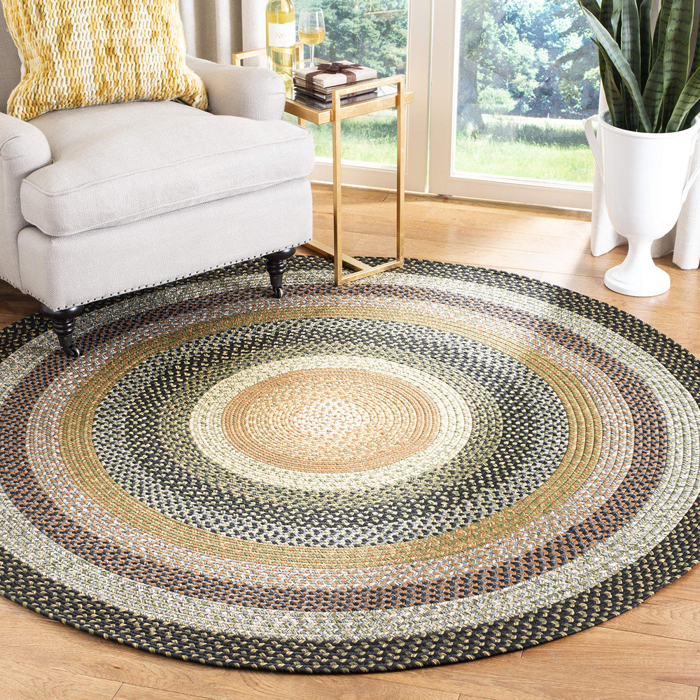 6ft Round Braided Indoor Outdoor Area Rug