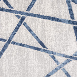Blue Grey Criss Cross Area Rug