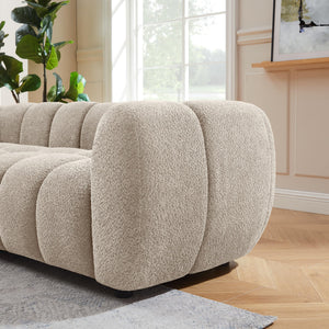 Modern Boucle Loveseat Sofa 88 Inch Tufted Cloud Couch