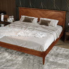 Solid Wood Platform Bed Frame with High Headboard