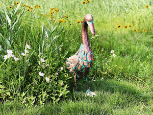 Metal Duck Garden Statue – Outdoor Lawn & Patio Sculpture, 25 Inch
