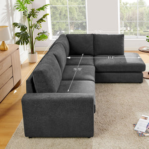 L-Shaped Sectional Sofa with Reversible Chaise