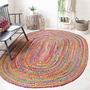 Oval Braided Jute & Cotton Area Rug – 4' x 6'