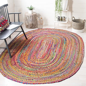 Oval Braided Jute & Cotton Area Rug – 4' x 6'