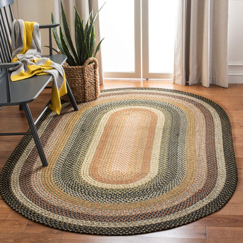 Oval Braided Area Rug 4' x 6' - Indoor Outdoor Washable