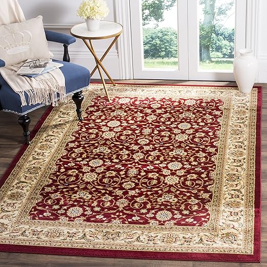 Traditional Oriental Area Rug – 5'3" x 7'6" Rectangular, Polypropylene, Machine Made
