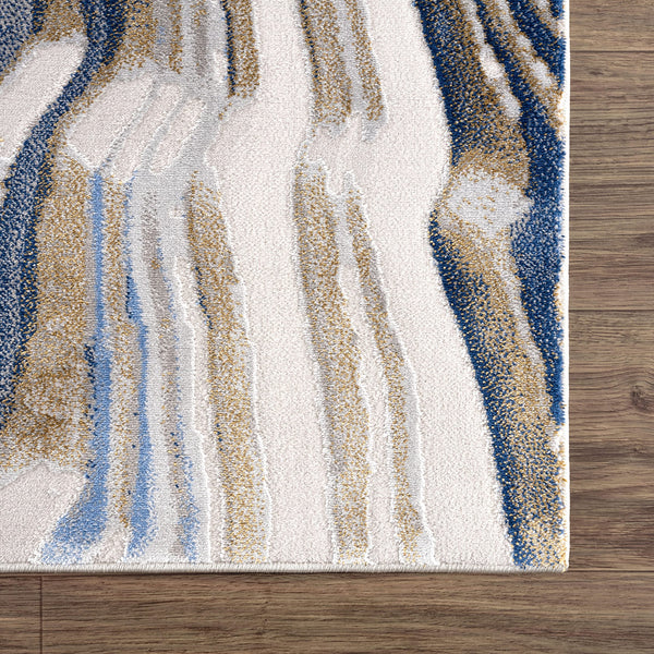 Grey & Gold Modern Geometric Area Rug