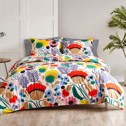 Cotton Floral Duvet Cover Set with Shams