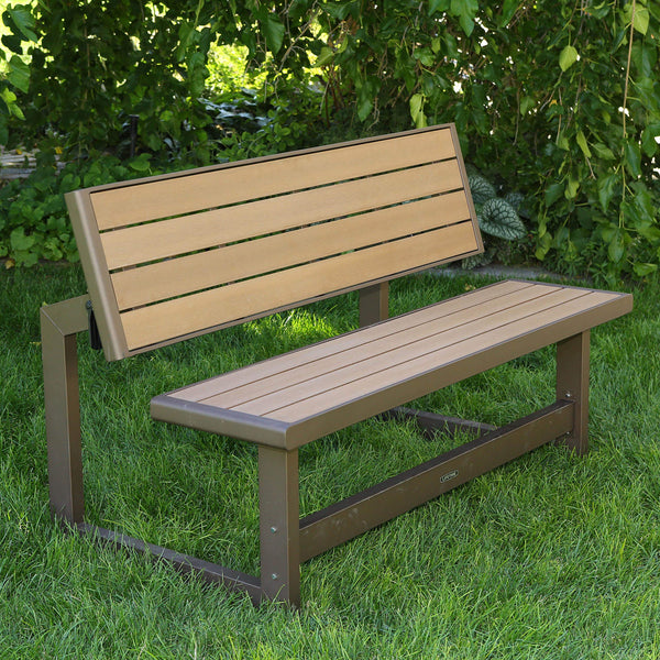 Convertible Bench Table – Faux Wood, Weather-Resistant