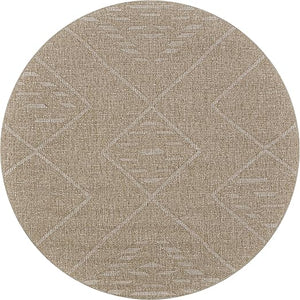 Indoor Outdoor Flatwoven Area Rug – Tribal Diamond Pattern with Fringe