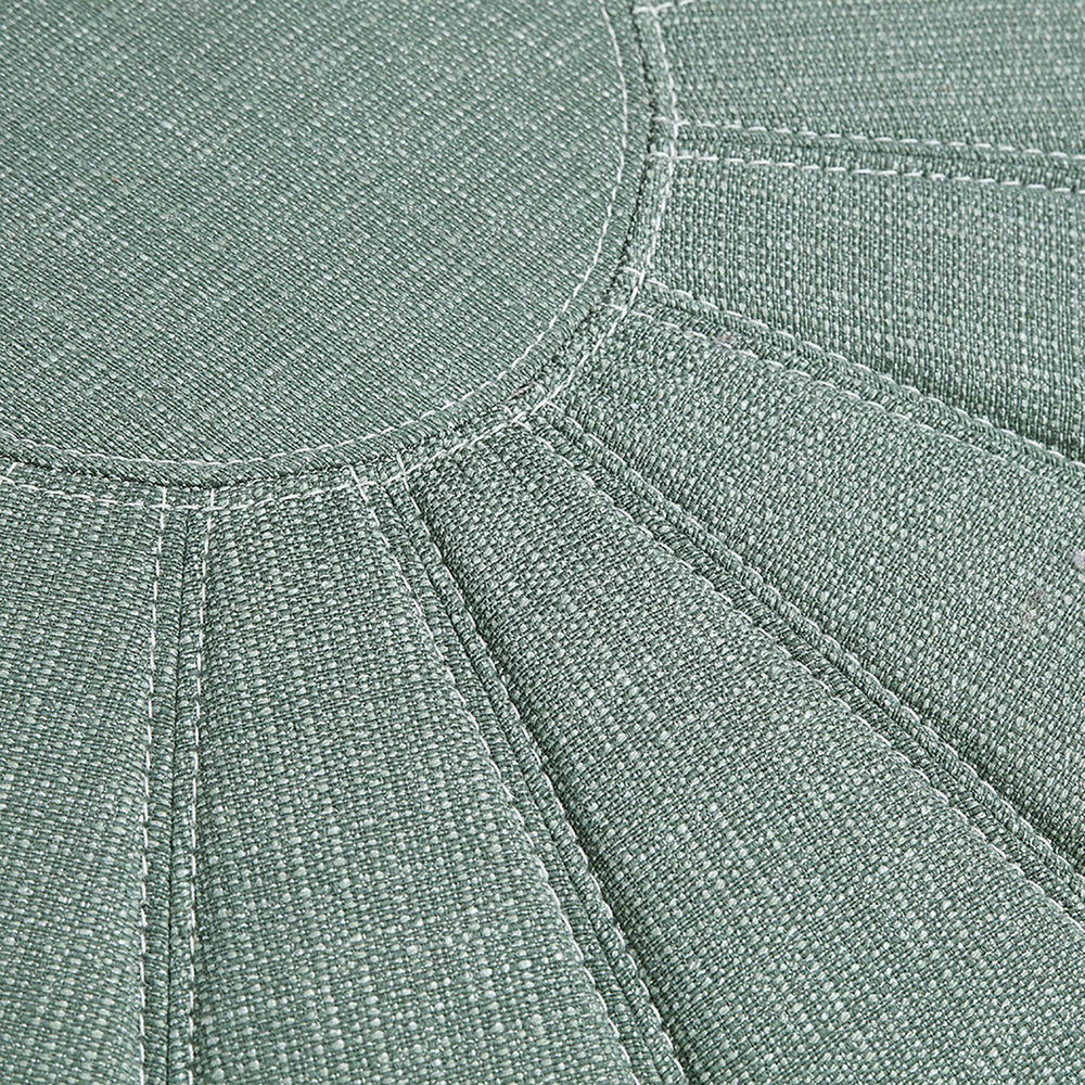 Oversized Round Pouf Ottoman – Seafoam Floral Fabric